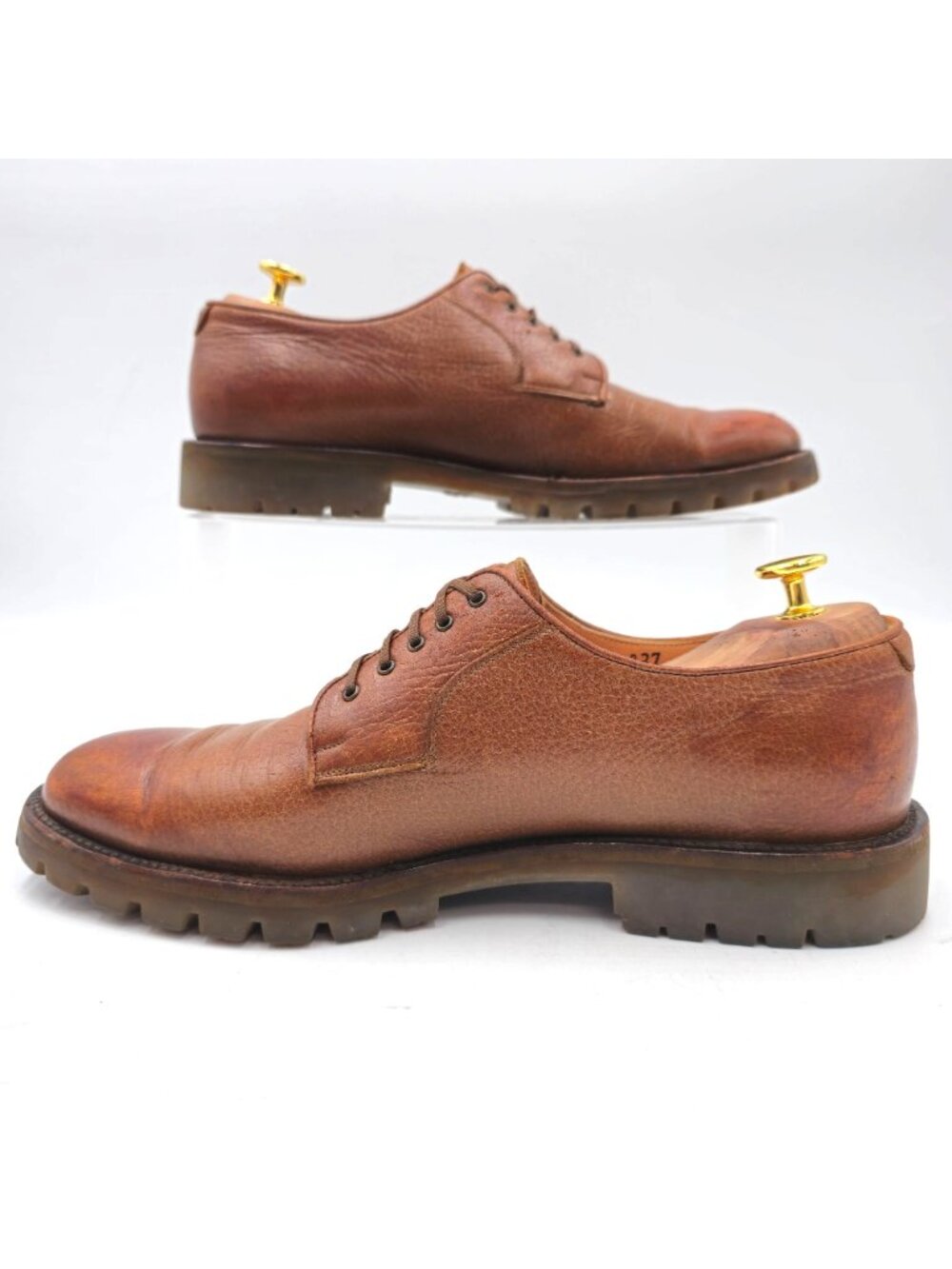 Vintage Salvatore Ferragamo Mens Italy 9D Brown Casual Dress Shoes Derby Oxfords - Picture 8 of 10